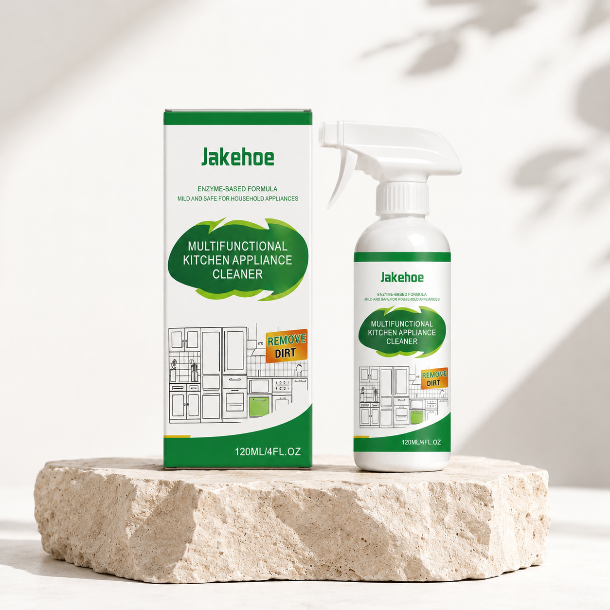 Enzyme kitchen appliance cleaner for removing grease and food residue